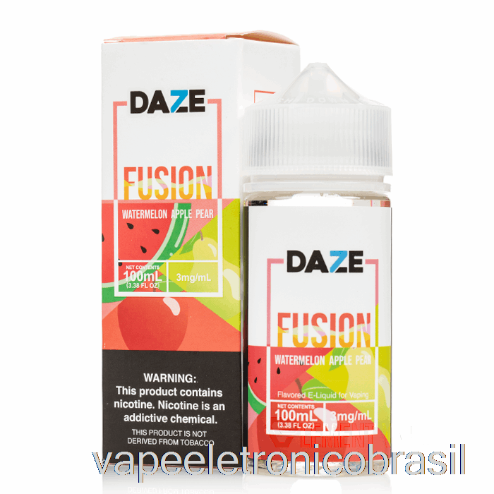 Vape Recarregável Melancia Maçã Pêra - 7 Daze Fusion - 100ml 3mg
